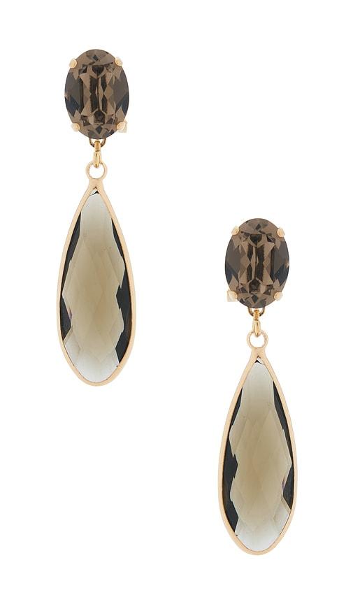 anton heunis drop earrings in grey,metallic gold.