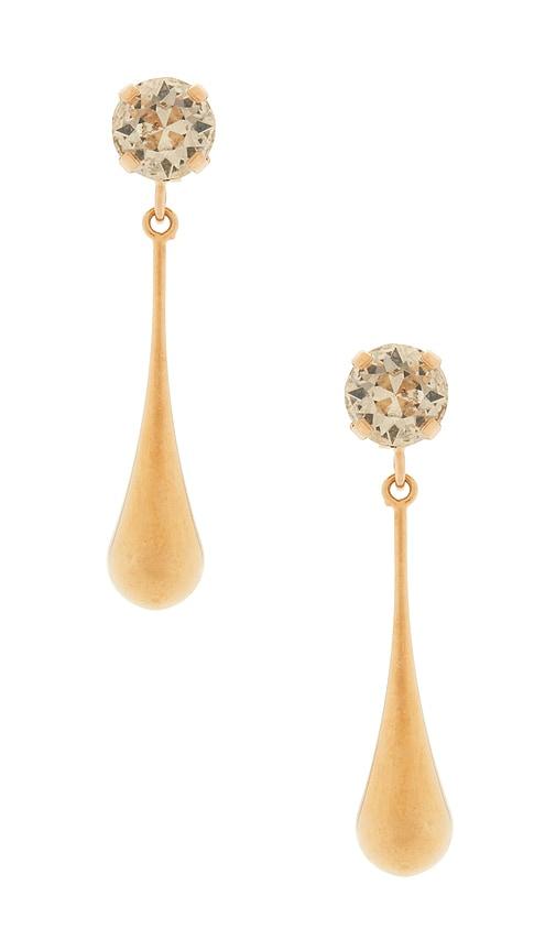 anton heunis drop earrings in metallic gold.