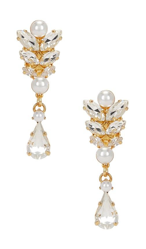 anton heunis drop leaf motif earrings in white.