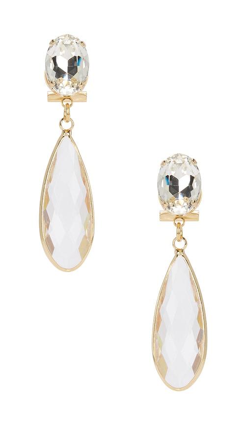 anton heunis omega clasp mono colour drop earrings in metallic gold.