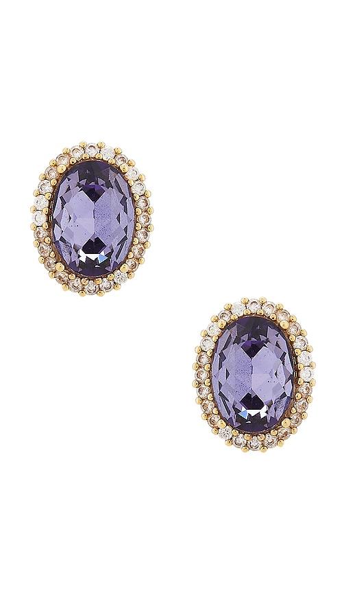 anton heunis omega clasp oval earrings in purple.