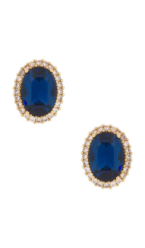 anton heunis omega clasp oval stud in blue.