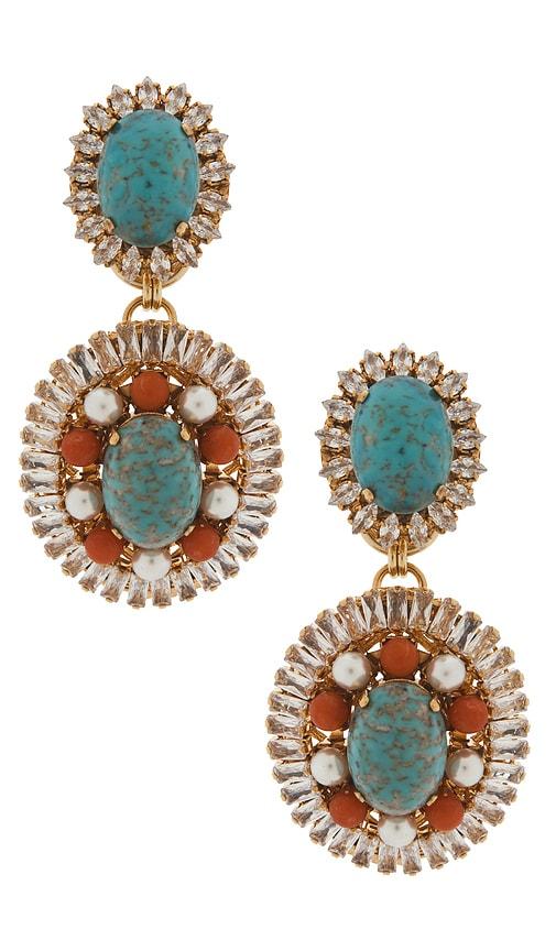 anton heunis oval disc chandelier earrings in multi.