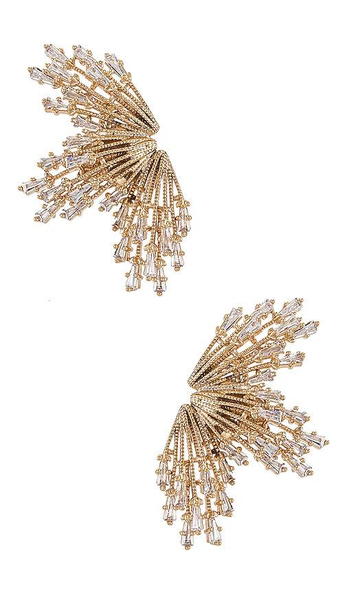 anton heunis sun rays earrings in metallic gold.