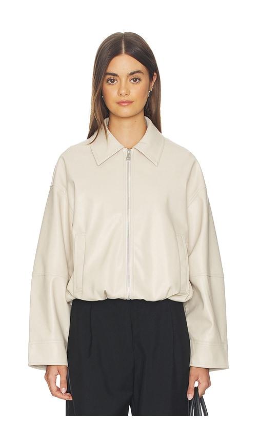 apparis ada sans leather jacket in beige. - size s (also in xl)