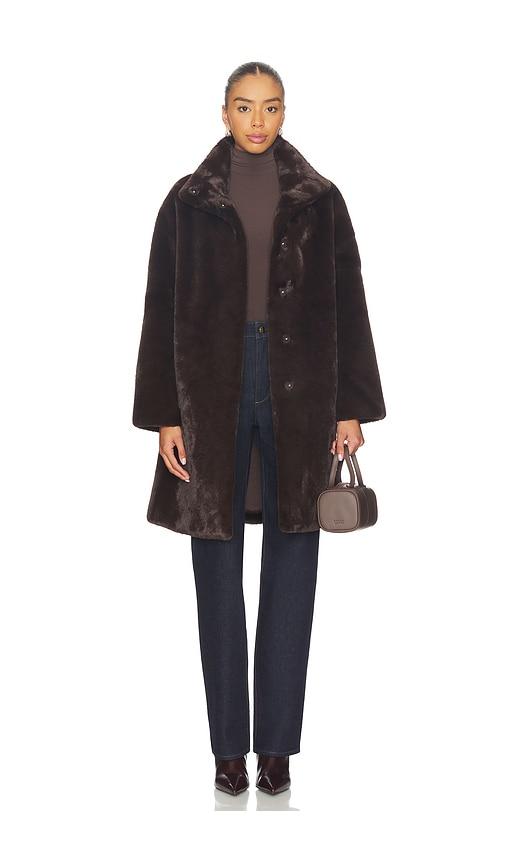 apparis blair coat in brown. - size m (also in s)