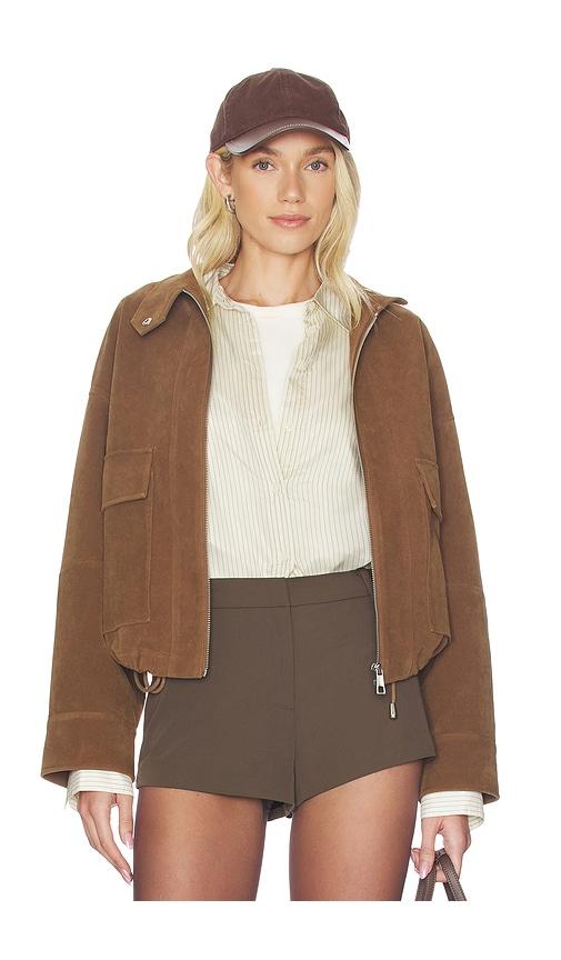 apparis kate sans suede bomber jacket in brown. - size l (also in xs)