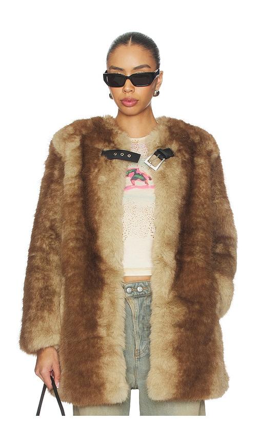 apparis petra coat in brown. - size m (also in xs, s)