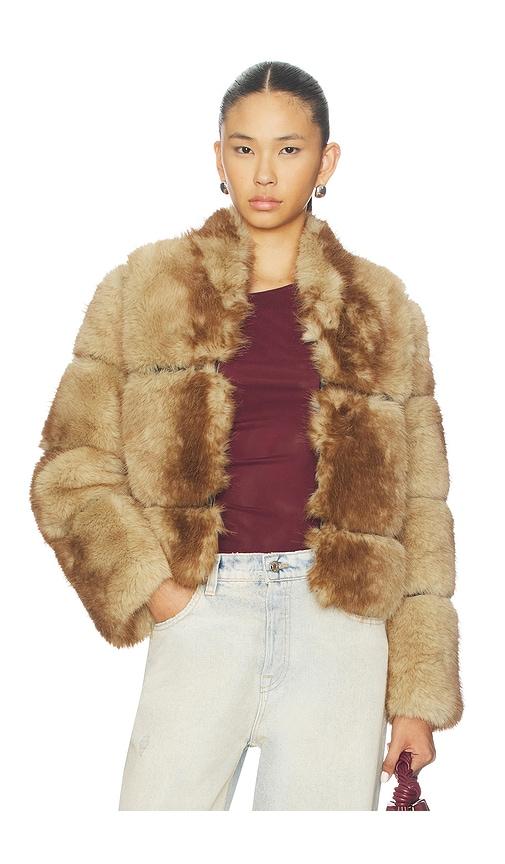 apparis sai mink coat in tan. - size l (also in m, s)