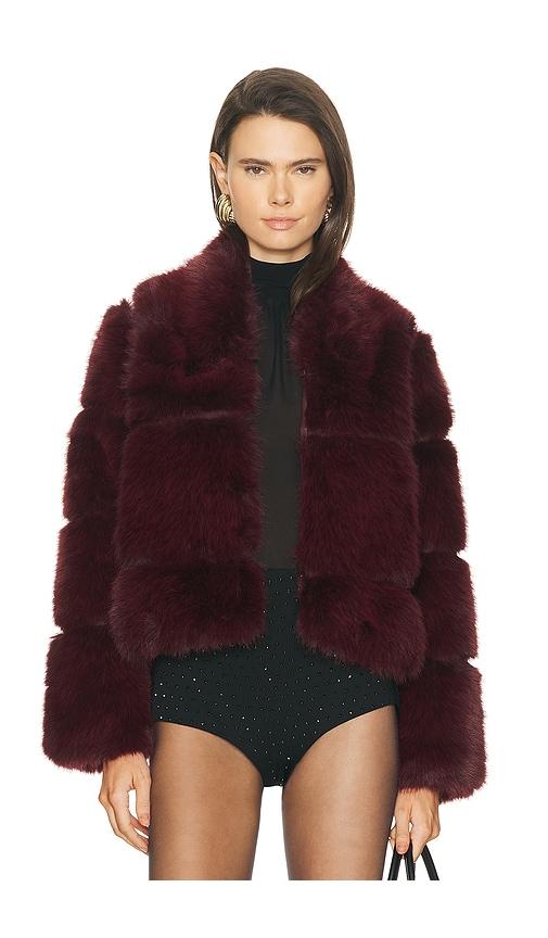 apparis sai sable coat in burgundy. - size m (also in xxs)