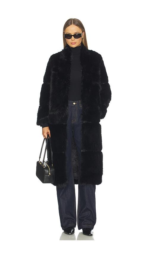 apparis sylke sable coat in black. - size l (also in xs, s, m)