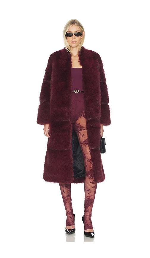 apparis sylke sable coat in burgundy. - size l (also in xs, s, m)