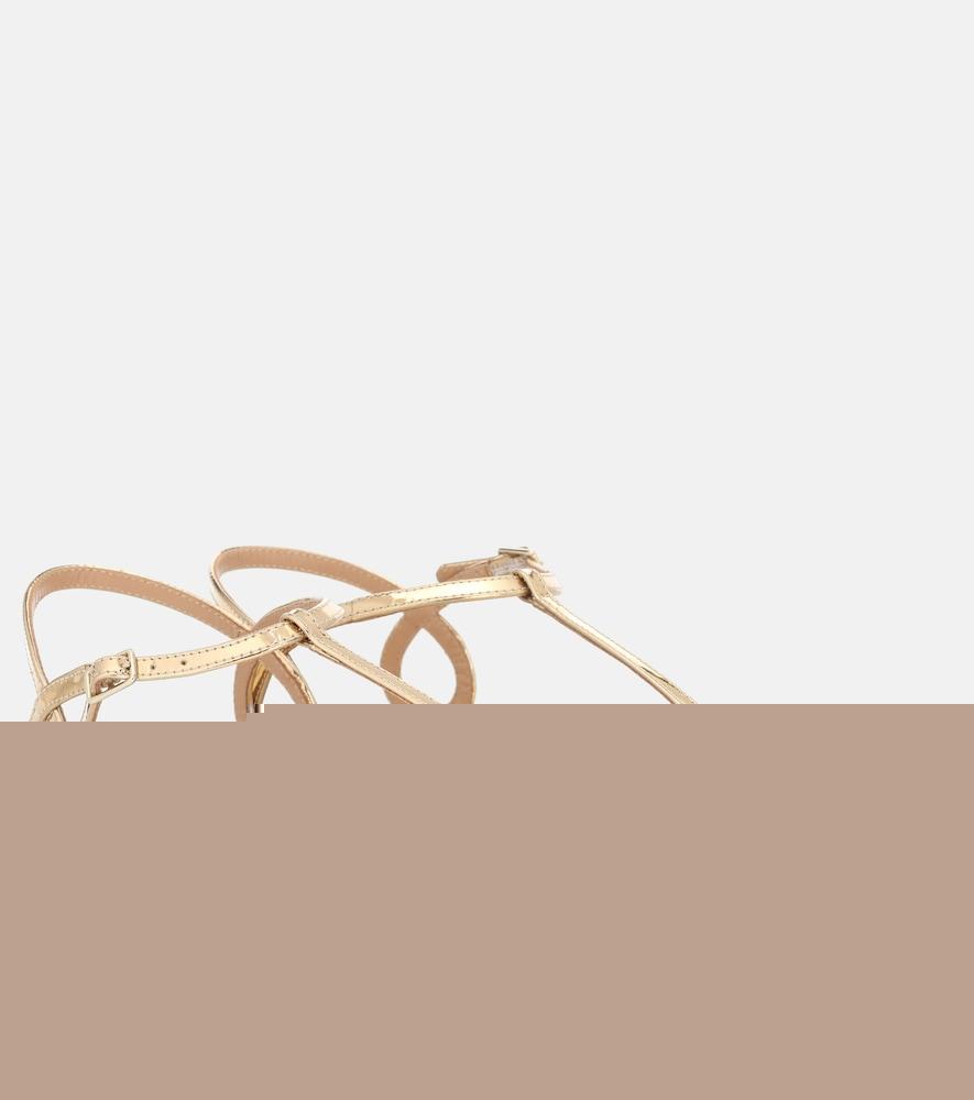 aquazzura almost bare metallic leather sandals