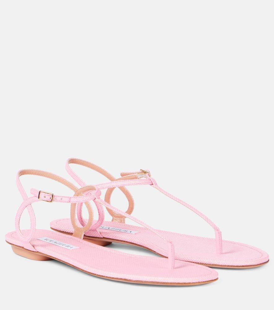 aquazzura almost bare raffia-effect sandals