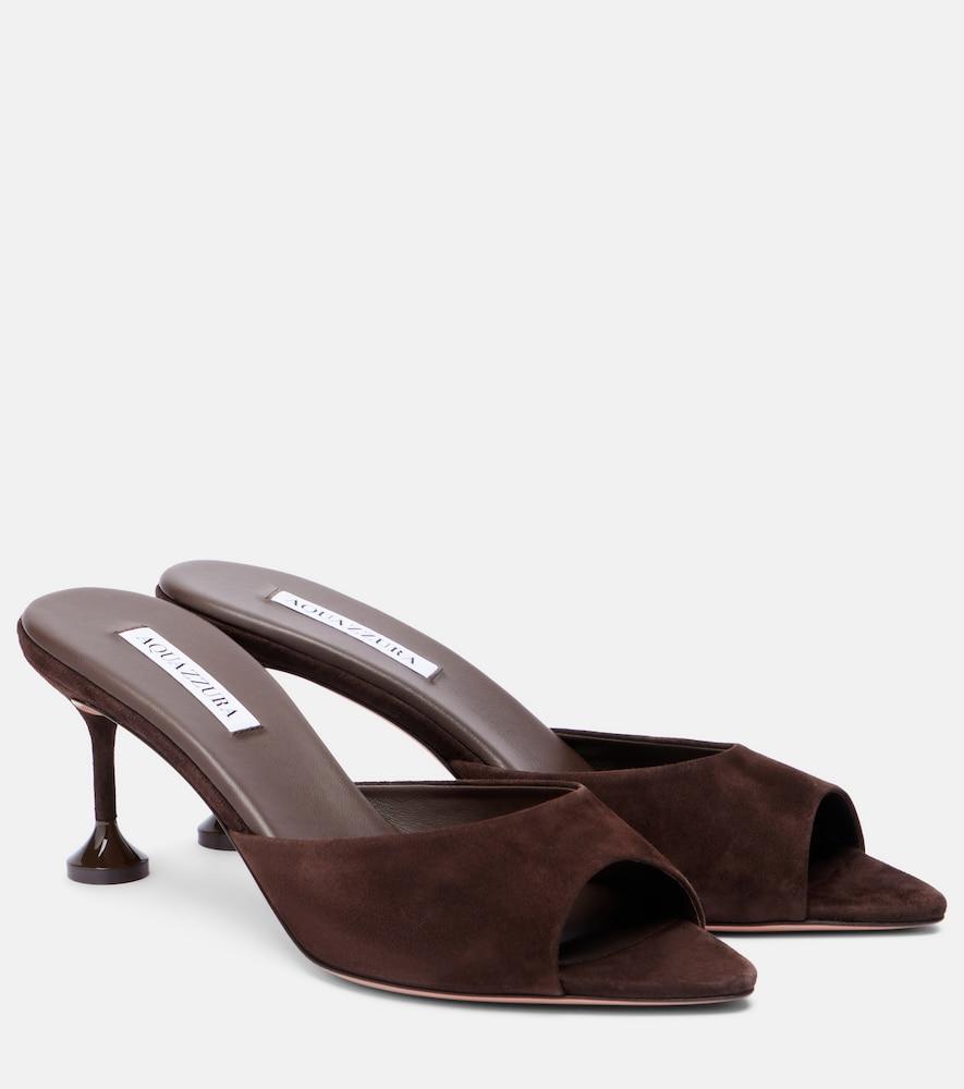 aquazzura bisous 65 suede mules