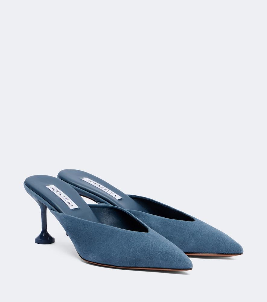 aquazzura bisous suede mule