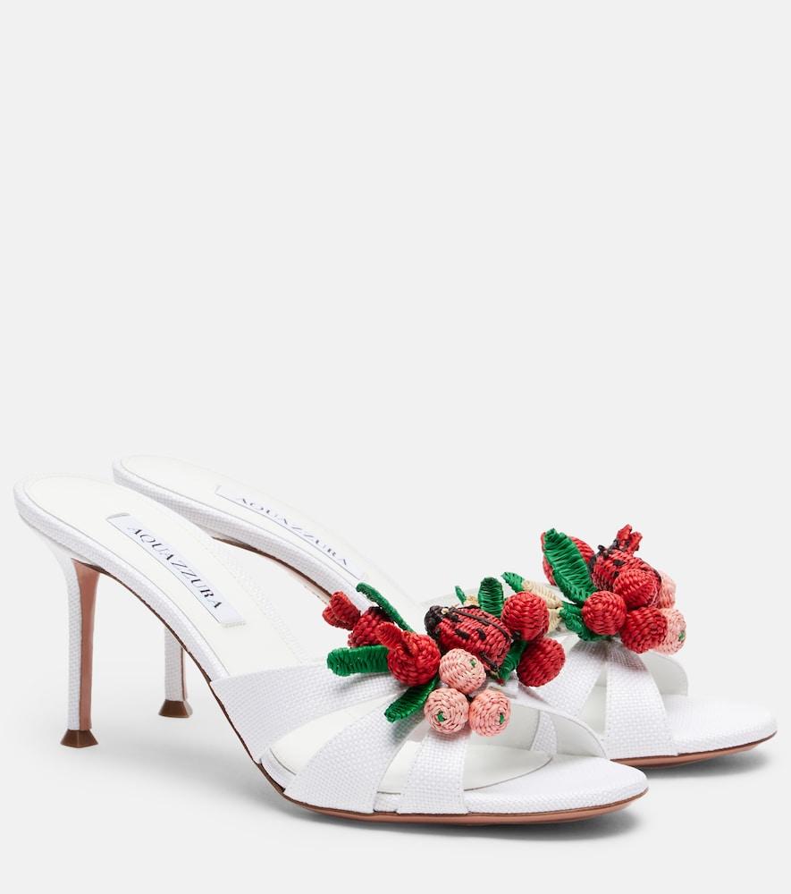 aquazzura botanica raffia-effect mules