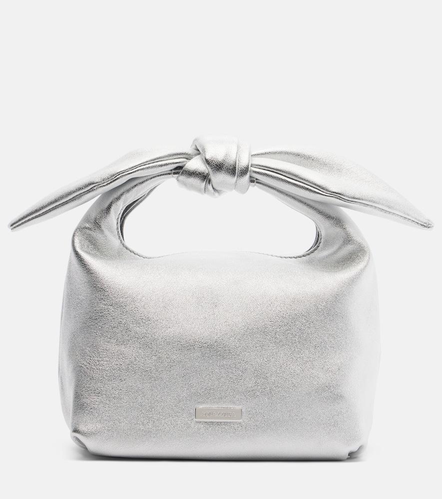 aquazzura bow tie mini leather top-handle bag