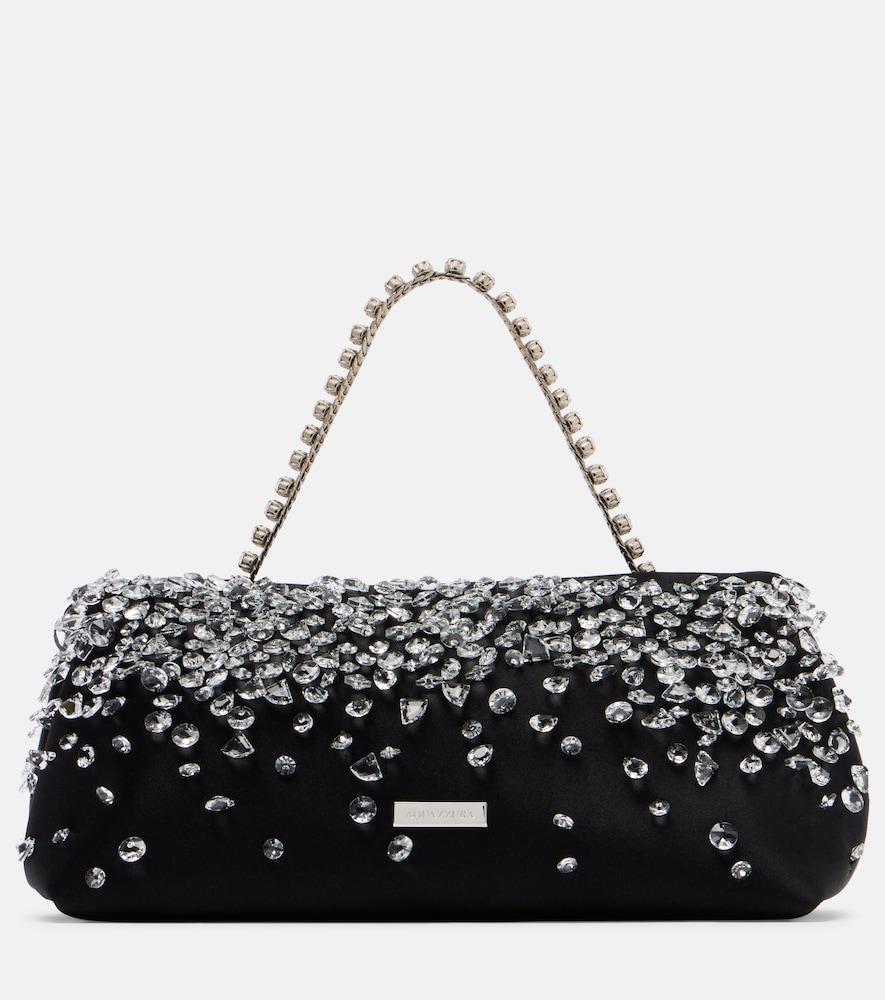 aquazzura constellation mini satin top-handle bag