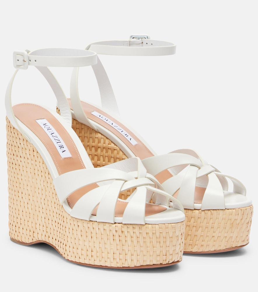 aquazzura copacabana leather wedge sandals
