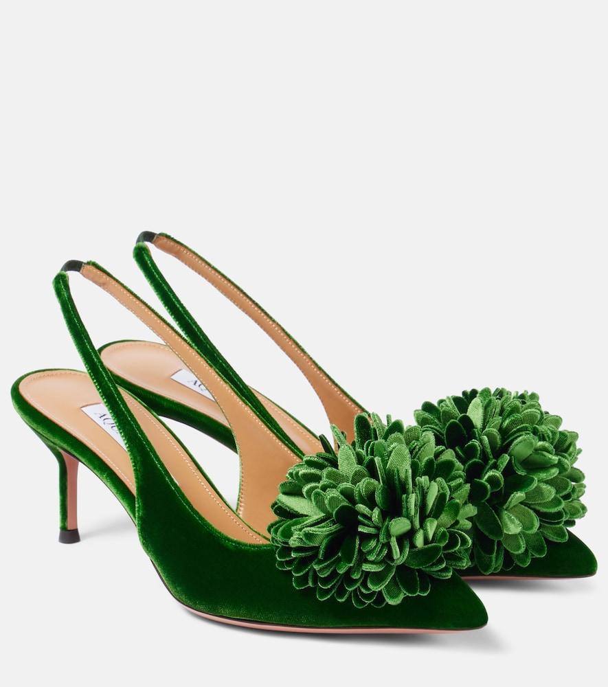 aquazzura couturier sling 65 velvet slingback pumps