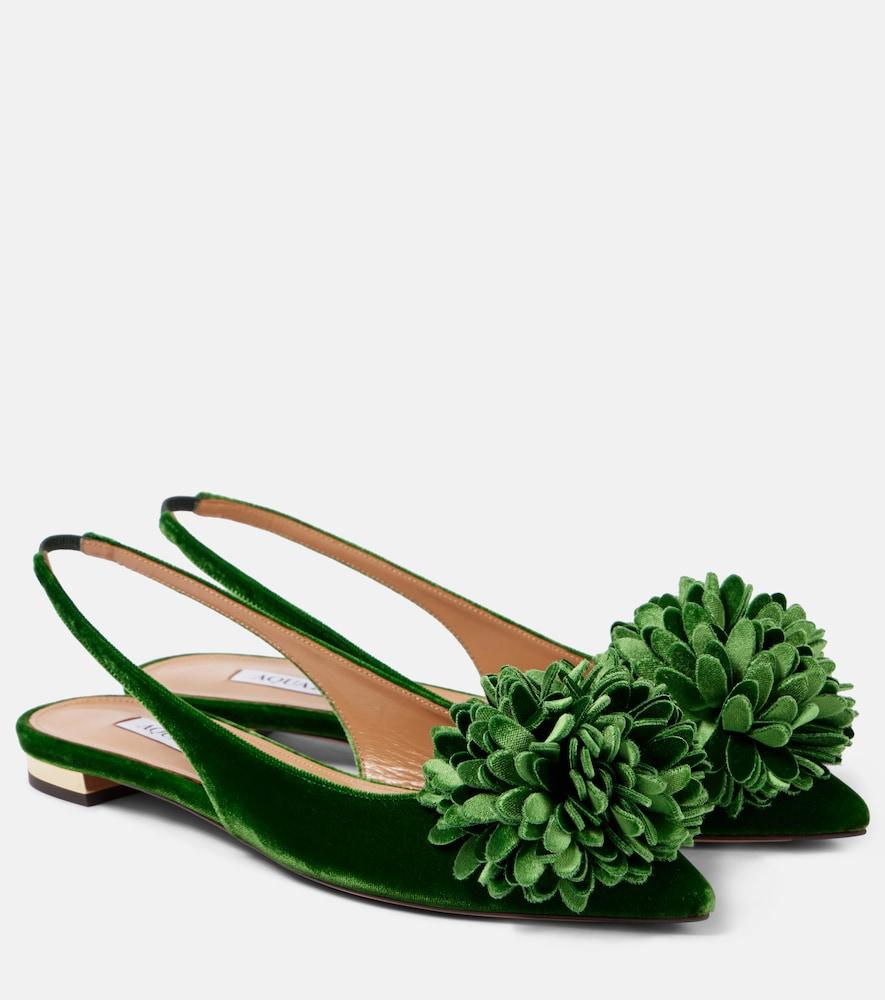 aquazzura couturier velvet slingback flats