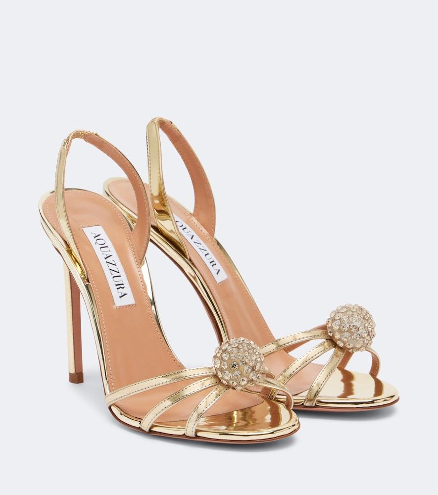 aquazzura crystal bubble slingback sandals