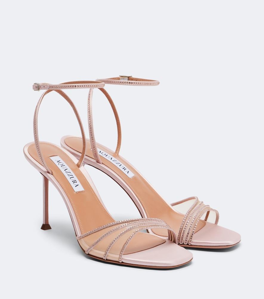 aquazzura dream girl suede and mesh sandals