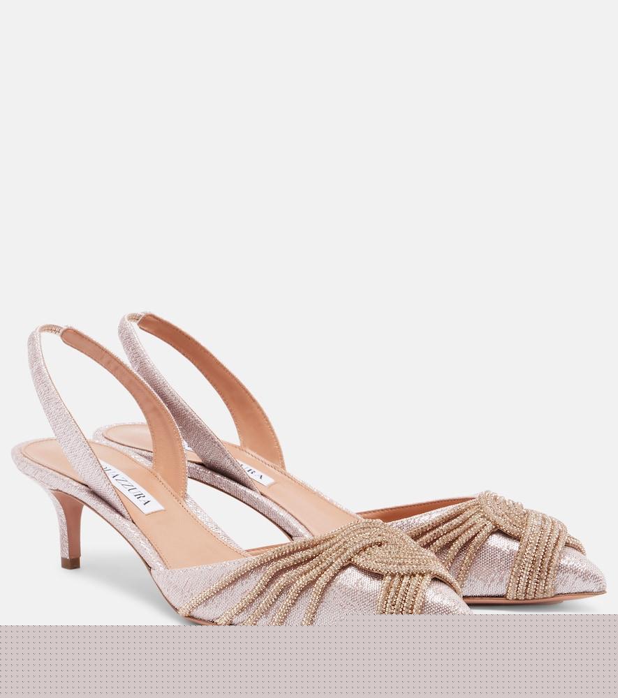 aquazzura gatsby 50 embellished slingback pumps