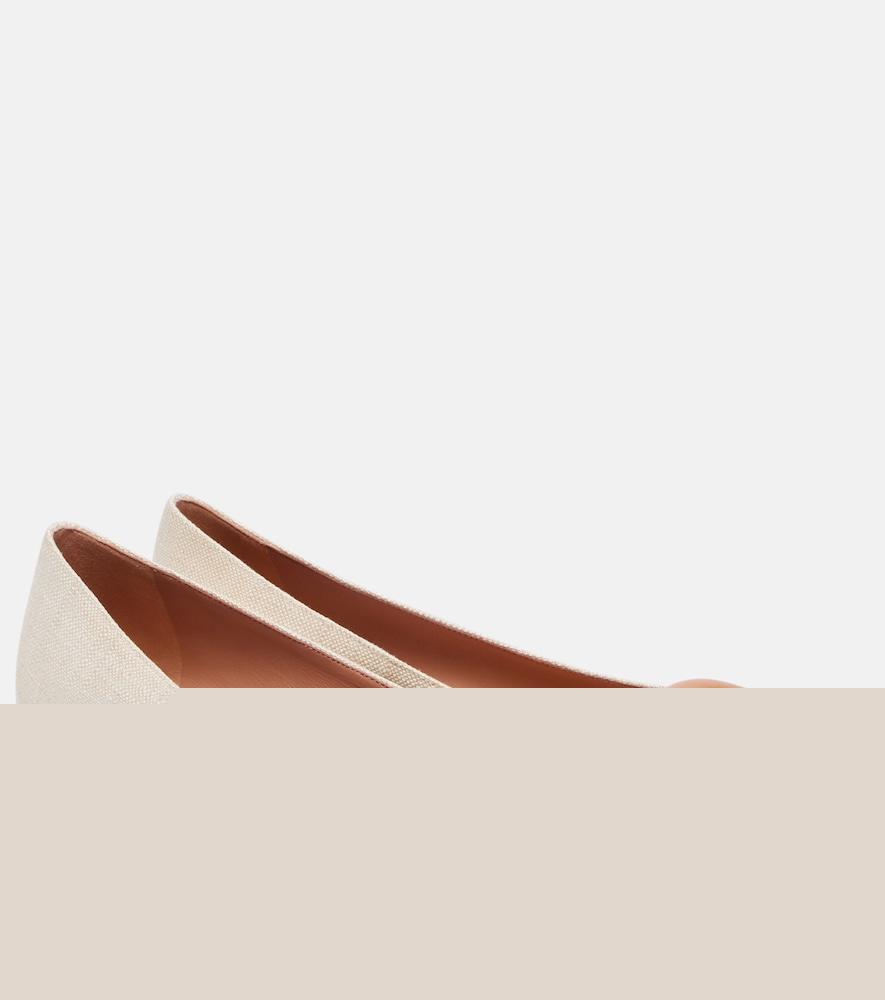 aquazzura hoop leather-trimmed ballet flats