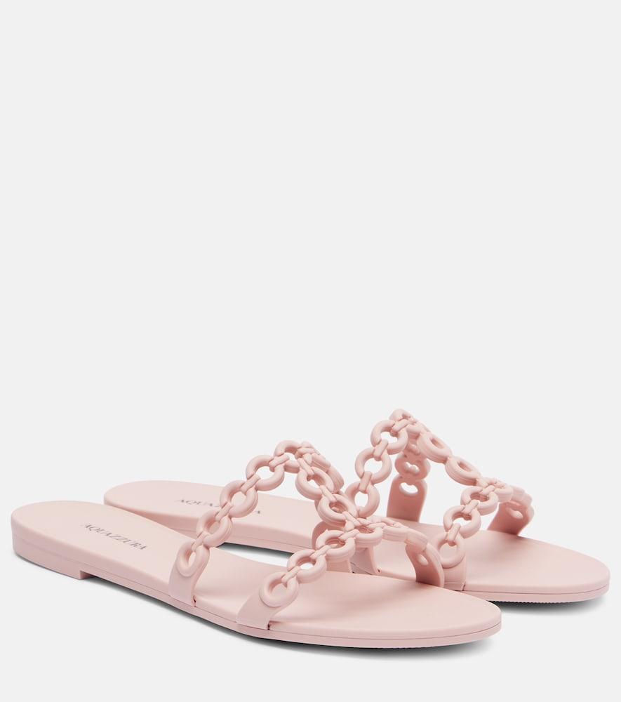 aquazzura infinity chain jelly slides