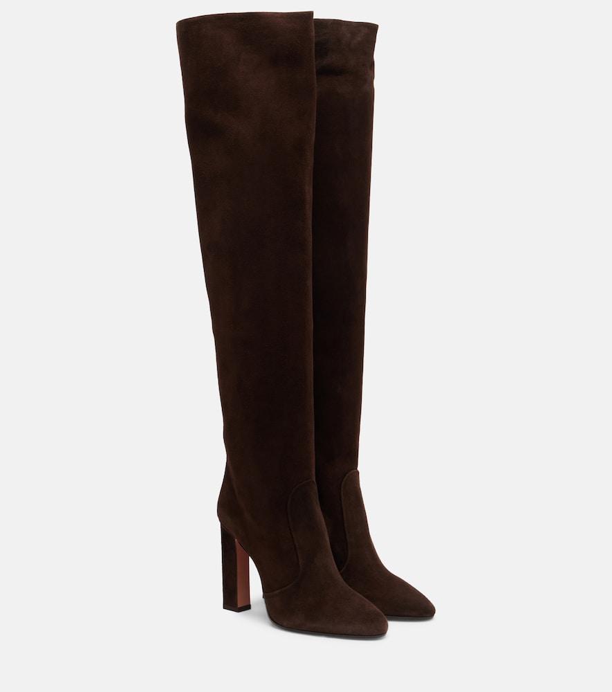 aquazzura joplin 105 suede knee-high boots