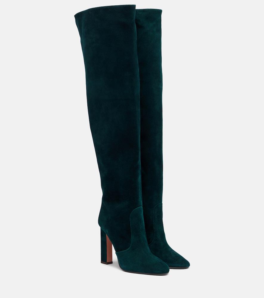 aquazzura joplin 105 suede knee-high boots