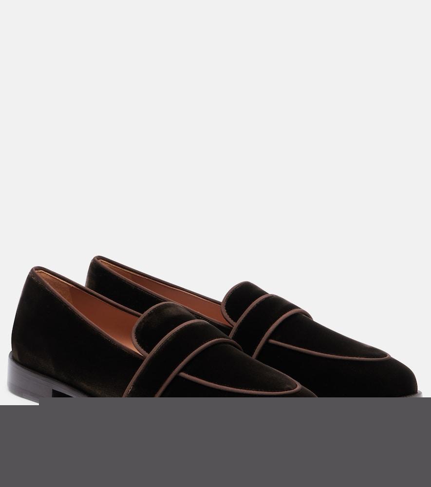 aquazzura martin velvet loafers