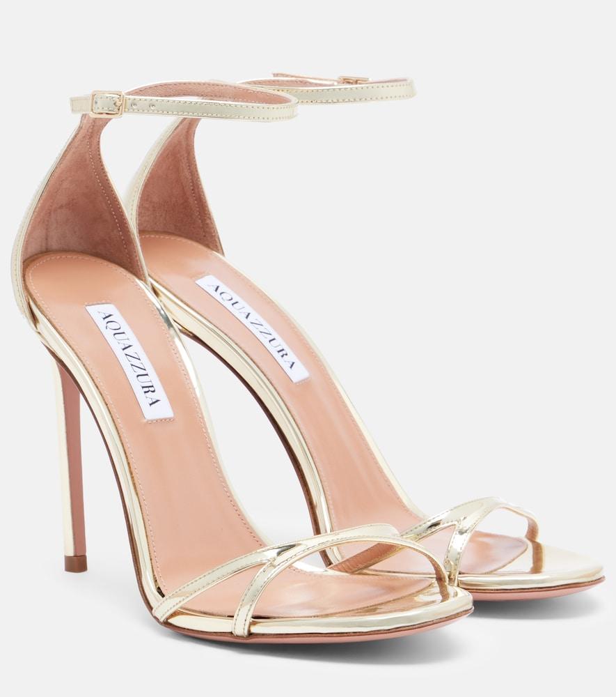 aquazzura metallic leather sandals