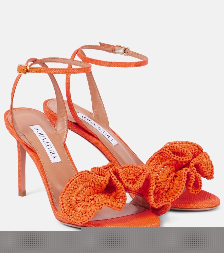 aquazzura noches tropicales 85 raffia sandals