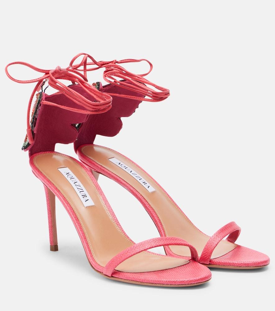 aquazzura papillon d'amour embellished sandals