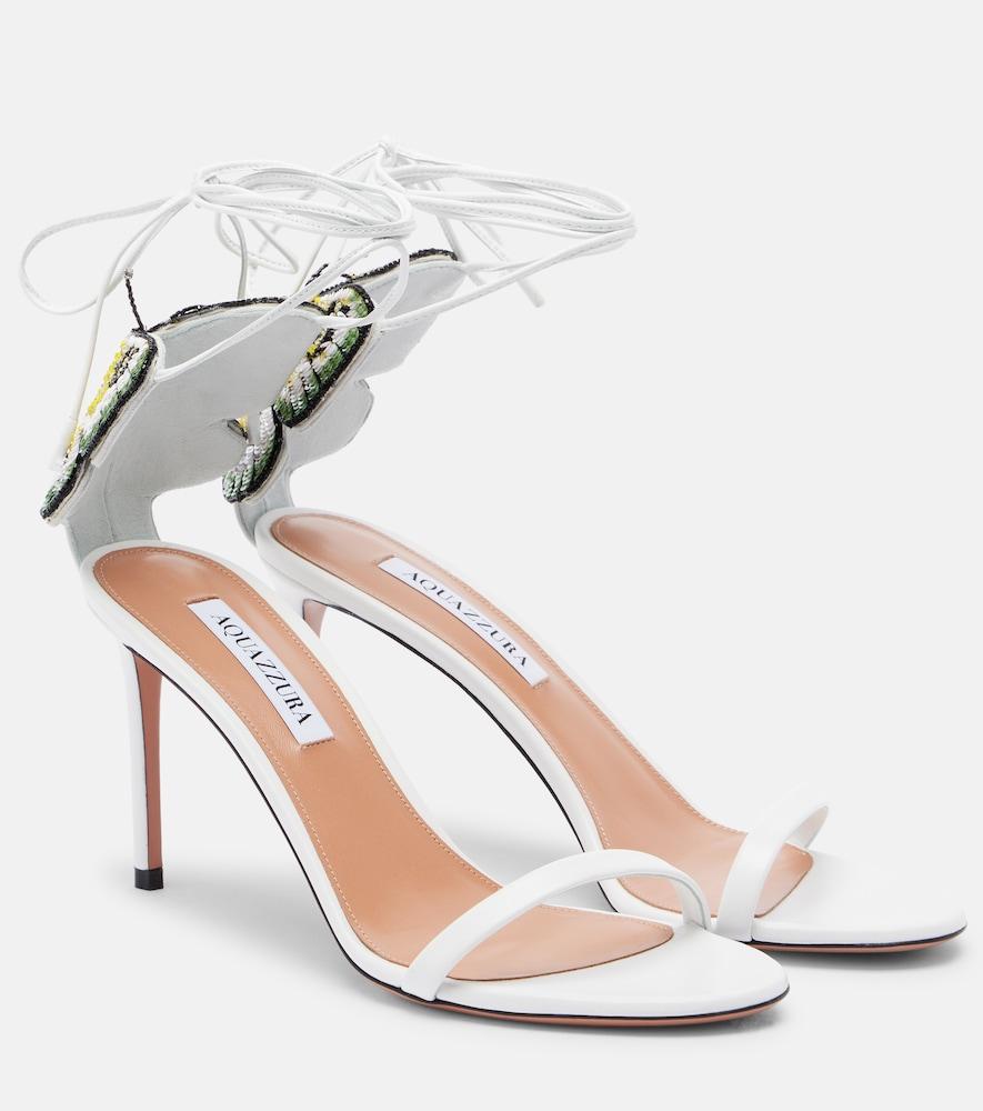 aquazzura papillon d'amour leather sandals