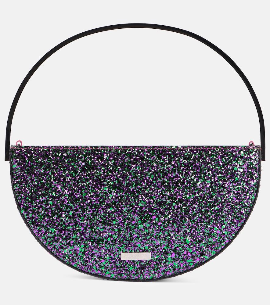 aquazzura purist mini glitter clutch