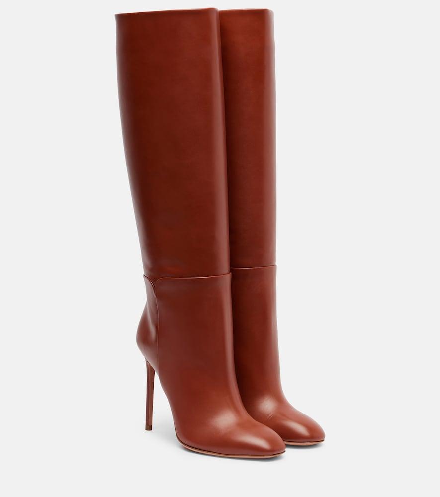 aquazzura sellier 105 leather knee-high boots