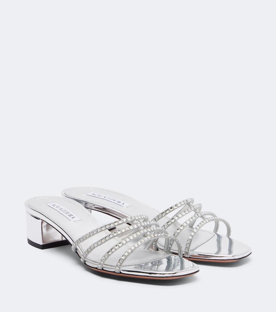 aquazzura sensation embellished leather sandals