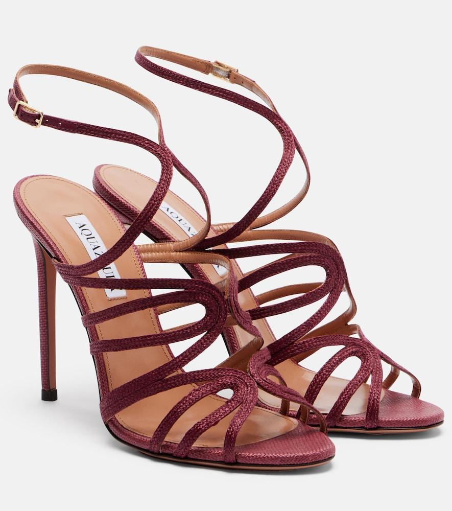aquazzura serenade raffia sandals