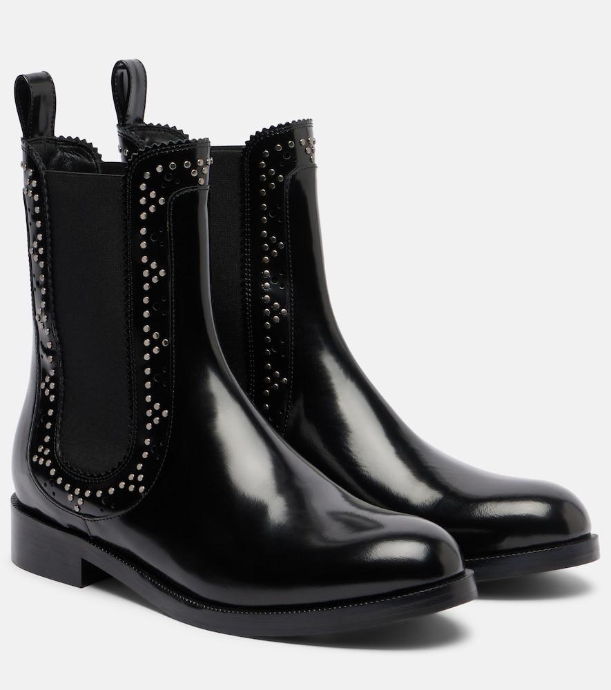 aquazzura skye embellished leather chelsea boots