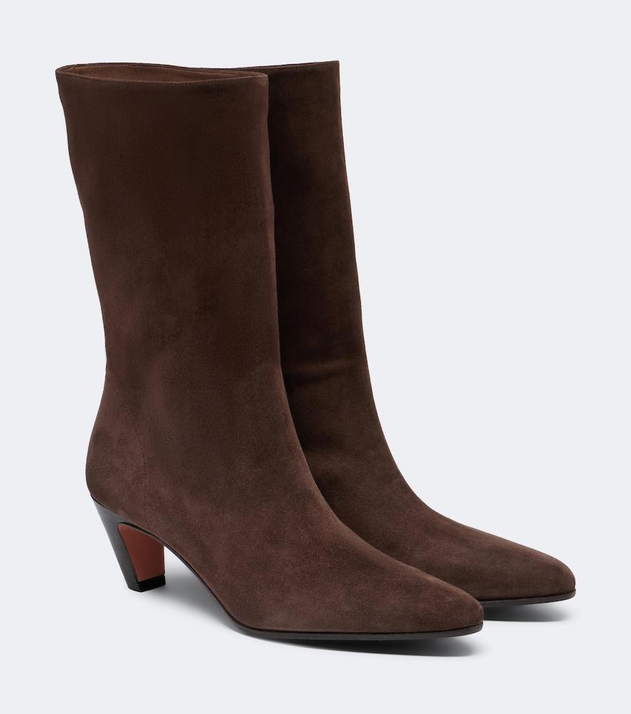 aquazzura slouchy suede mid-calf boots