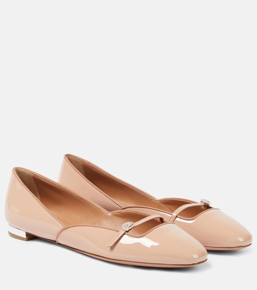 aquazzura soul sister patent leather ballet flats