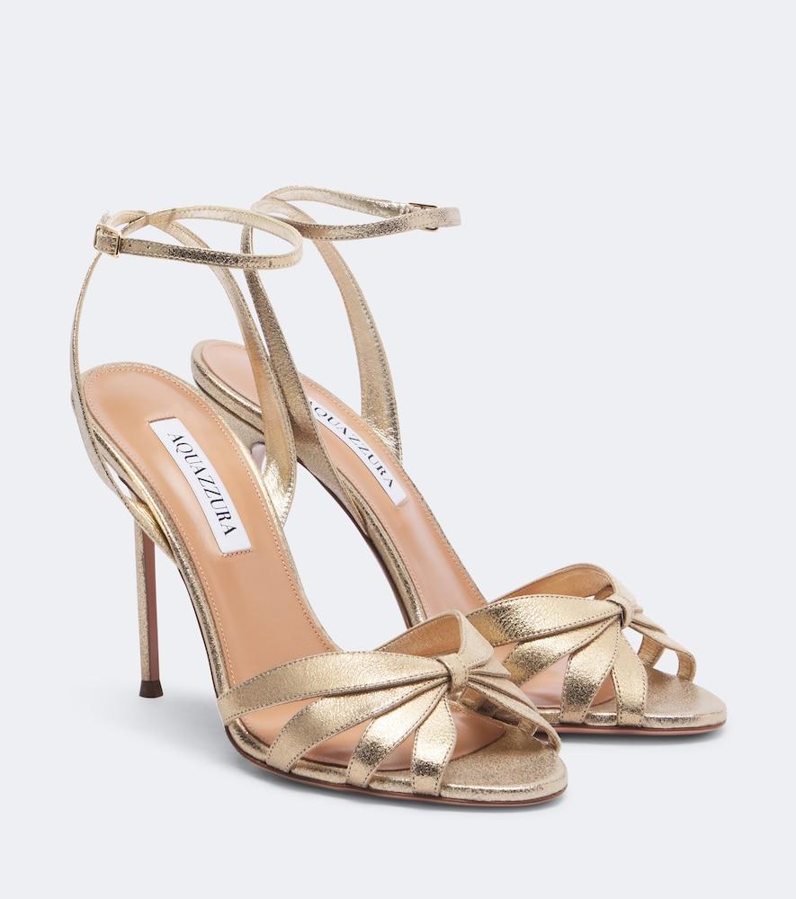 aquazzura soulmate metallic leather sandals