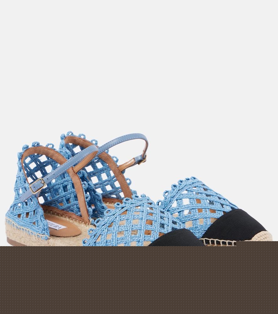 aquazzura sunburst raffia espadrille sandals