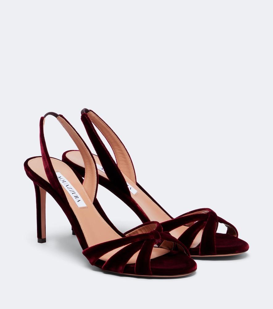 aquazzura tati velvet slingback sandals