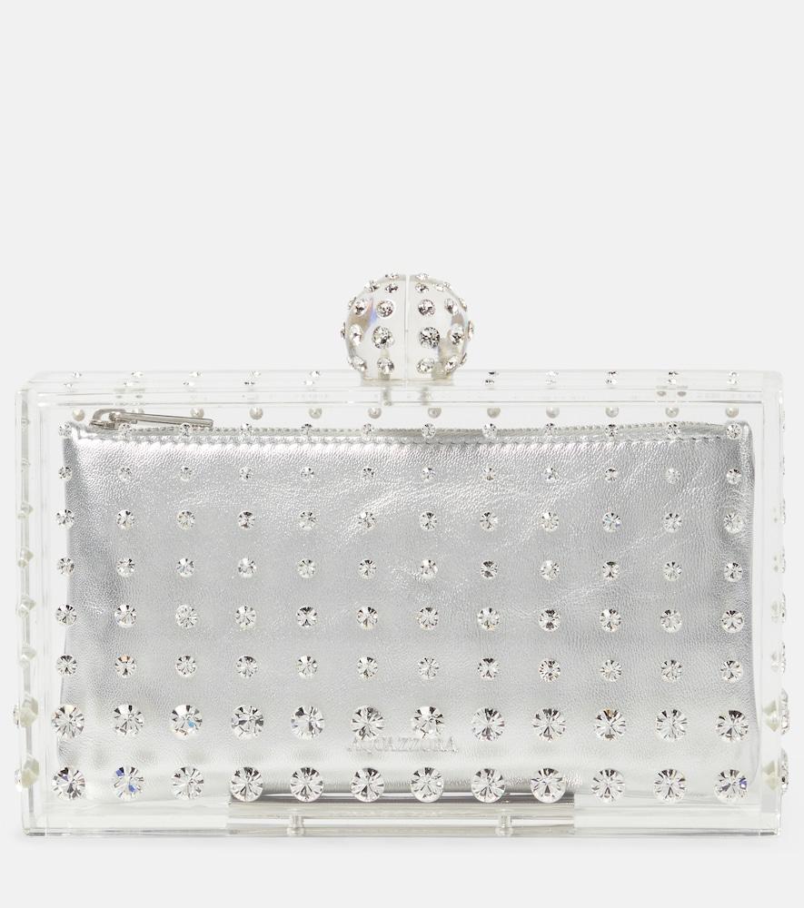 aquazzura tequila crystal-embellished clutch