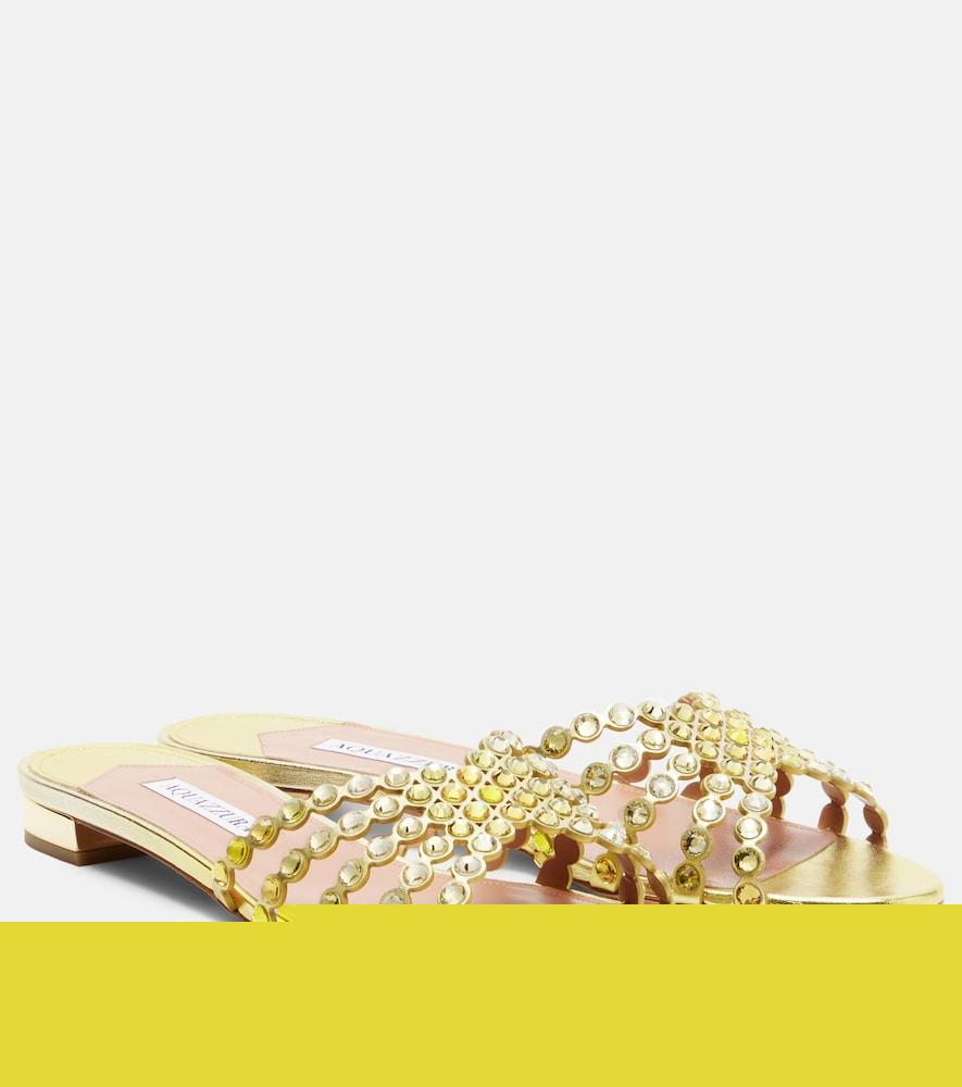 aquazzura tequila embellished leather sandals